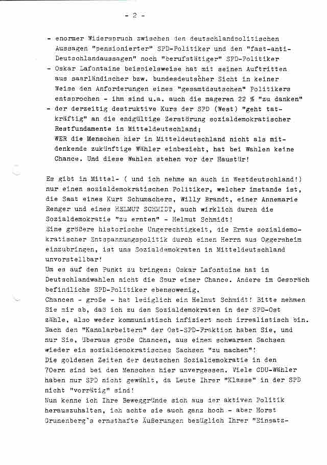 Gunter Weißgerber an Helmut Schmidt /2